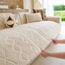 12 of 33:Thickened Plush Sofa Cover, Textured Geometric Couch Protector with Non-Slip Backing 
