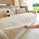 13 of 33:Thickened Plush Sofa Cover, Textured Geometric Couch Protector with Non-Slip Backing 