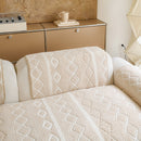 15 of 33:Thickened Plush Sofa Cover, Textured Geometric Couch Protector with Non-Slip Backing 