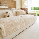 22 of 33:Thickened Plush Sofa Cover, Textured Geometric Couch Protector with Non-Slip Backing 