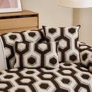 30 of 30:Sherpa Fleece Geometric Sofa Cover, Non-Slip Warm Couch Protector for Pets & Kids 