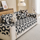 8 of 30:Sherpa Fleece Geometric Sofa Cover, Non-Slip Warm Couch Protector for Pets & Kids 