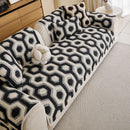 22 of 30:Sherpa Fleece Geometric Sofa Cover, Non-Slip Warm Couch Protector for Pets & Kids 