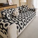 20 of 30:Sherpa Fleece Geometric Sofa Cover, Non-Slip Warm Couch Protector for Pets & Kids 