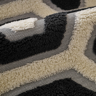 13 of 30:Sherpa Fleece Geometric Sofa Cover, Non-Slip Warm Couch Protector for Pets & Kids 