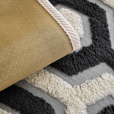 15 of 30:Sherpa Fleece Geometric Sofa Cover, Non-Slip Warm Couch Protector for Pets & Kids 