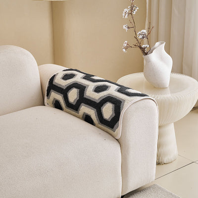 16 of 30:Sherpa Fleece Geometric Sofa Cover, Non-Slip Warm Couch Protector for Pets & Kids 