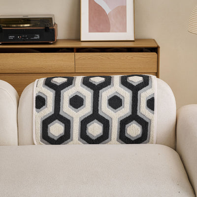 17 of 30:Sherpa Fleece Geometric Sofa Cover, Non-Slip Warm Couch Protector for Pets & Kids 