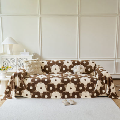 28 of 28:Plush Floral Sofa Throw Cover, Thick Soft Couch Protector Throw Couch for Dogs, Kids 