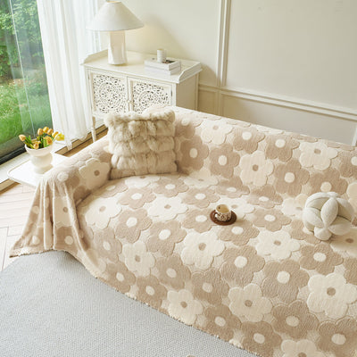 20 of 28:Plush Floral Sofa Throw Cover, Thick Soft Couch Protector Throw Couch for Dogs, Kids 