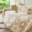 8 of 28:Plush Floral Sofa Throw Cover, Thick Soft Couch Protector Throw Couch for Dogs, Kids 