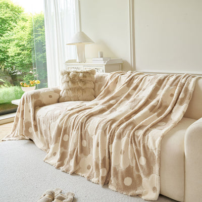 16 of 28:Plush Floral Sofa Throw Cover, Thick Soft Couch Protector Throw Couch for Dogs, Kids 