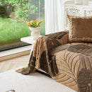 8 of 29:Plush Fleece Leaf Pattern Sofa Throw Cover, Soft Couch Protector Couch Cover Blanket 