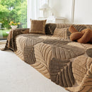 9 of 29:Plush Fleece Leaf Pattern Sofa Throw Cover, Soft Couch Protector Couch Cover Blanket 