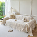 5 of 28:Floral Plush Fleece Sofa Throw Cover, Soft Warm Couch Protector Slip Cover for Couch 