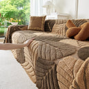 10 of 29:Plush Fleece Leaf Pattern Sofa Throw Cover, Soft Couch Protector Couch Cover Blanket 