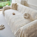 23 of 28:Floral Plush Fleece Sofa Throw Cover, Soft Warm Couch Protector Slip Cover for Couch 