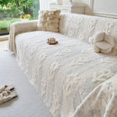 7 of 28:Floral Plush Fleece Sofa Throw Cover, Soft Warm Couch Protector Slip Cover for Couch 