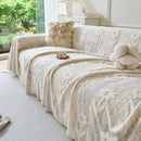 15 of 28:Floral Plush Fleece Sofa Throw Cover, Soft Warm Couch Protector Slip Cover for Couch 