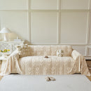 28 of 28:Floral Plush Fleece Sofa Throw Cover, Soft Warm Couch Protector Slip Cover for Couch 