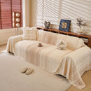 4 of 31:Abstract Textured Plush Sofa Throw Cover, Soft Cozy Couch Protector for Living Room 