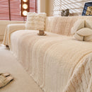 7 of 31:Abstract Textured Plush Sofa Throw Cover, Soft Cozy Couch Protector for Living Room 