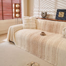 22 of 31:Abstract Textured Plush Sofa Throw Cover, Soft Cozy Couch Protector for Living Room 