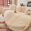 10 of 31:Abstract Textured Plush Sofa Throw Cover, Soft Cozy Couch Protector for Living Room 