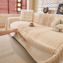 11 of 31:Abstract Textured Plush Sofa Throw Cover, Soft Cozy Couch Protector for Living Room 