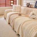 13 of 31:Abstract Textured Plush Sofa Throw Cover, Soft Cozy Couch Protector for Living Room 