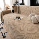 60 of 89:Winter Soft Plush Fleece Sofa Blanket Leaves Jacquard Couch Covers for Couches 