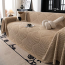 57 of 89:Winter Soft Plush Fleece Sofa Blanket Leaves Jacquard Couch Covers for Couches 