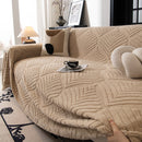 55 of 89:Winter Soft Plush Fleece Sofa Blanket Leaves Jacquard Couch Covers for Couches 