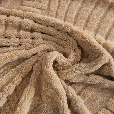 50 of 89:Winter Soft Plush Fleece Sofa Blanket Leaves Jacquard Couch Covers for Couches 