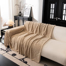 49 of 89:Winter Soft Plush Fleece Sofa Blanket Leaves Jacquard Couch Covers for Couches 