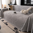 80 of 89:Winter Soft Plush Fleece Sofa Blanket Leaves Jacquard Couch Covers for Couches 