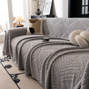 75 of 89:Winter Soft Plush Fleece Sofa Blanket Leaves Jacquard Couch Covers for Couches 