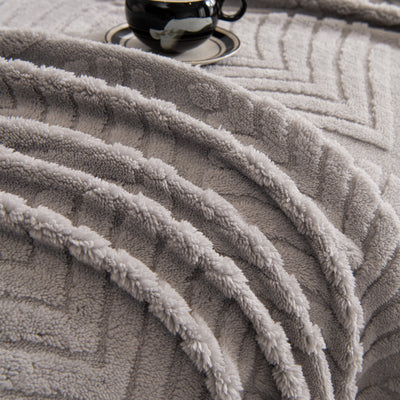 73 of 89:Winter Soft Plush Fleece Sofa Blanket Leaves Jacquard Couch Covers for Couches 