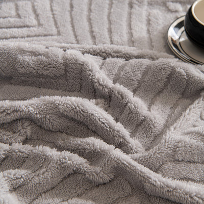 72 of 89:Winter Soft Plush Fleece Sofa Blanket Leaves Jacquard Couch Covers for Couches 