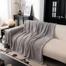 77 of 89:Winter Soft Plush Fleece Sofa Blanket Leaves Jacquard Couch Covers for Couches 