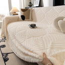 10 of 89:Winter Soft Plush Fleece Sofa Blanket Leaves Jacquard Couch Covers for Couches 