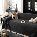 45 of 89:Winter Soft Plush Fleece Sofa Blanket Leaves Jacquard Couch Covers for Couches 