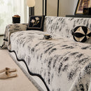 48 of 54:Oversized Abstract Brushstroke Sofa Throw Cover, Woven L Shaped Sectional Couch Cover 