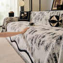 36 of 54:Oversized Abstract Brushstroke Sofa Throw Cover, Woven L Shaped Sectional Couch Cover 