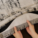 41 of 54:Oversized Abstract Brushstroke Sofa Throw Cover, Woven L Shaped Sectional Couch Cover 