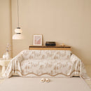 54 of 54:Oversized Abstract Brushstroke Sofa Throw Cover, Woven L Shaped Sectional Couch Cover 