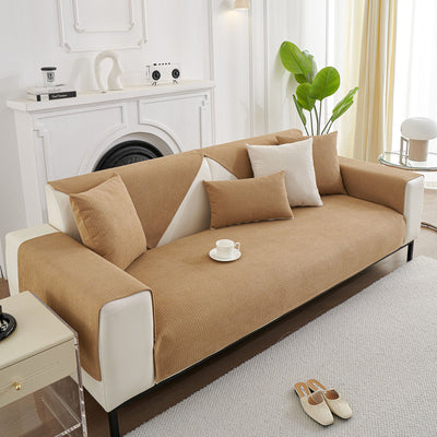 4 of 27:Water-Resistant Waffle Textured Sofa Cover, Non-Slip Couch Protector for Pets & Kids 