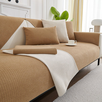 8 of 27:Water-Resistant Waffle Textured Sofa Cover, Non-Slip Couch Protector for Pets & Kids 