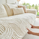 29 of 65:Luxury Plush Non-Slip Sofa Covers, Soft Fuzzy Embossed Sofa Topper & Seat Covers 