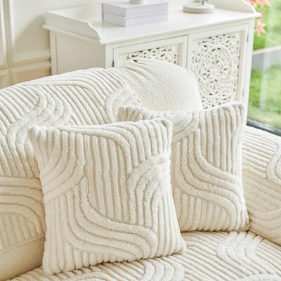 44 of 65:Luxury Plush Non-Slip Sofa Covers, Soft Fuzzy Embossed Sofa Topper & Seat Covers 